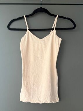 Light Peach Nude Camisole Tank Top | Basic Adjustable Strap Cami | XS